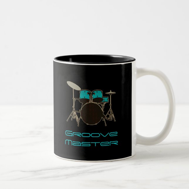 Groove Master Drummer ~ Drums and Music Mug (Right)