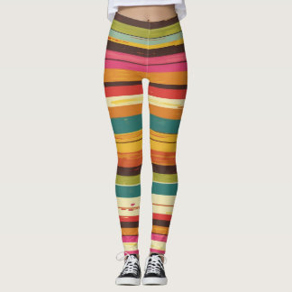 Groove Waves 70s Psychedelic Line Pattern Leggings