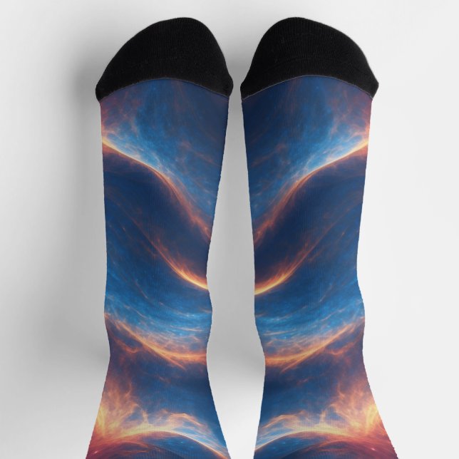 Groove Waves 70s Psychedelic Line Pattern Socks (Top)