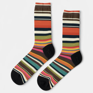 Groove Waves 70s Psychedelic Line Pattern Socks