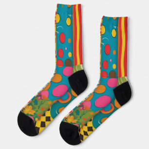 Groove Waves 70s Psychedelic Line Pattern Socks