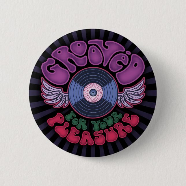 Grooved 2 Inch Round Button (Front)