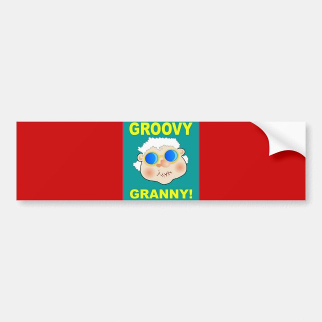 Groovey Granny Cartoon Bumper Sticker (Front)