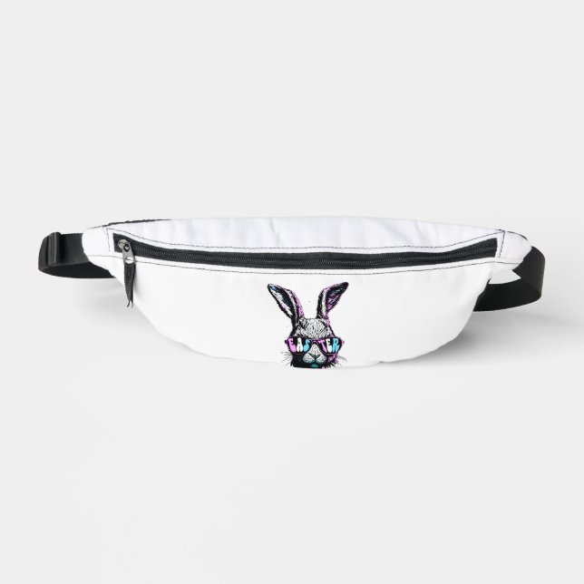 Groovi Rabbit Bunny Face With Sunglasses Easter Fanny Pack (Front)