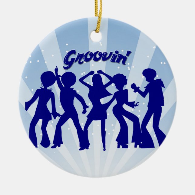 Groovin' Ceramic Ornament (Front)