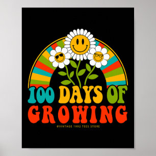 Groovy 100 Days Of School Teacher Kids 100 Days Of Poster