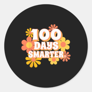 Groovy 100 Days Smarter Happy 100th Day Of School Classic Round Sticker