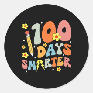 Groovy 100th Day Of School Teacher Kids 100 Days S Classic Round Sticker