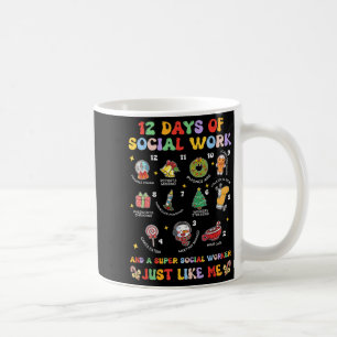 Groovy 12 Days Of Social Work Christmas School Soc Coffee Mug