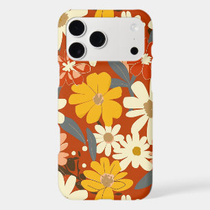 Groovy 1970s Rétro Floral Terracotta & Moutarde