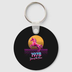 Groovy 2026 Horse Year 1978 48th Birthday Lunar La Keychain