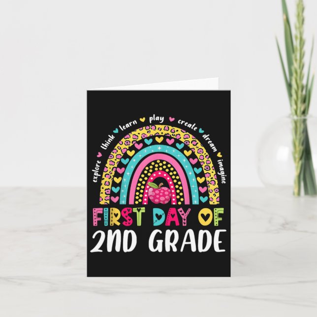 Groovy 2nd Grade Back To School First Day Of Secon Card (Front)