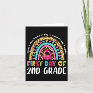 Groovy 2nd Grade Back To School First Day Of Secon Card