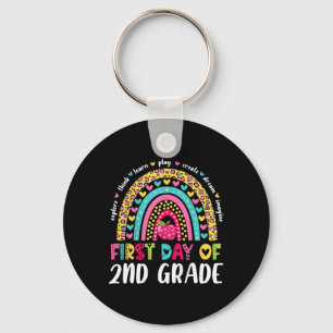Groovy 2nd Grade Back To School First Day Of Secon Keychain