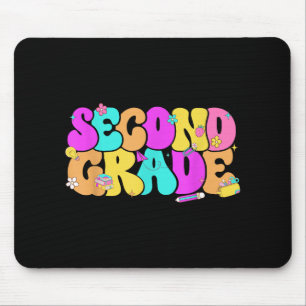 Groovy 2nd Second Grade Back To School Pencil Flor Mouse Pad