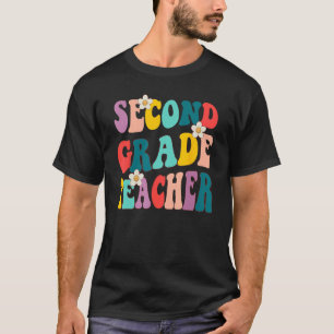Groovy 2nd Second Grade Teacher Vintage Back To S T-Shirt
