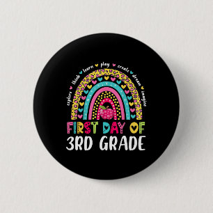 Groovy 3rd Grade Back To School First Day Of Third 2 Inch Round Button