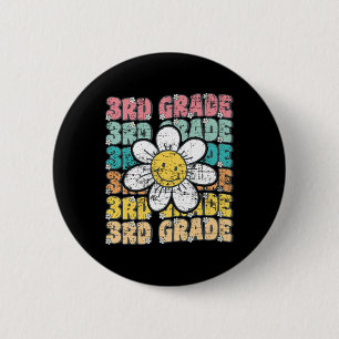 Groovy 3rd Grade Back To School First Day Of Third 2 Inch Round Button