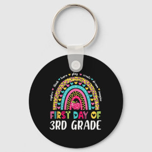 Groovy 3rd Grade Back To School First Day Of Third Keychain