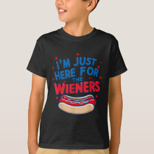 Groovy 4th Of July Hot- Dog I’m Just Here For The  T-Shirt