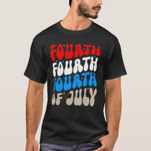 Groovy 4th Of July Merica Patriotic American Flag  T-Shirt