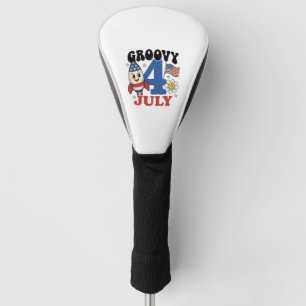 Groovy 4th of July Rocket Patriotic Shirt Design_1 Golf Head Cover