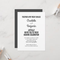 Groovy 60s 70s Black Retro Typography Wedding