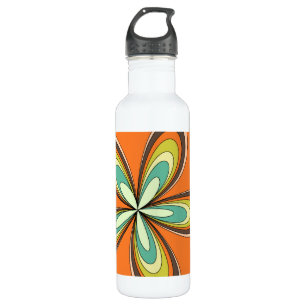 Groovy 60s 70s Hippie Flower Orange Retro Daisy 710 Ml Water Bottle