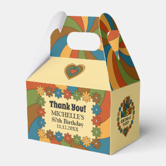 Groovy 60s Music Retro Birthday Thank You Favor Box