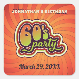 Groovy 60's Party Stickers