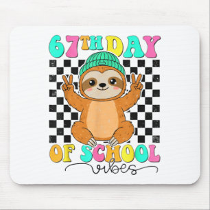 Groovy 67 Days Of School Funny 67 Students Peace S Mouse Pad