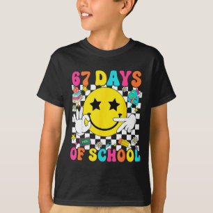 Groovy 67th Day Of School 67 Meme Teacher Boy Girl T-Shirt