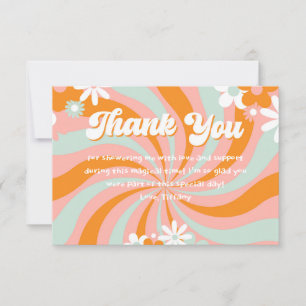 Groovy 70s Baby Shower Thank You Card