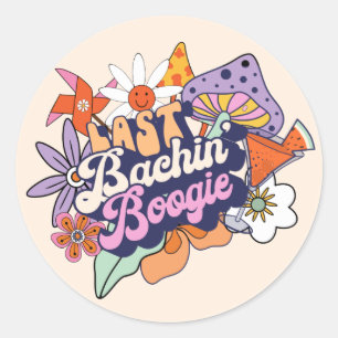 Groovy 70s Bachelorette Last Bachin' Boogie ID929  Classic Round Sticker