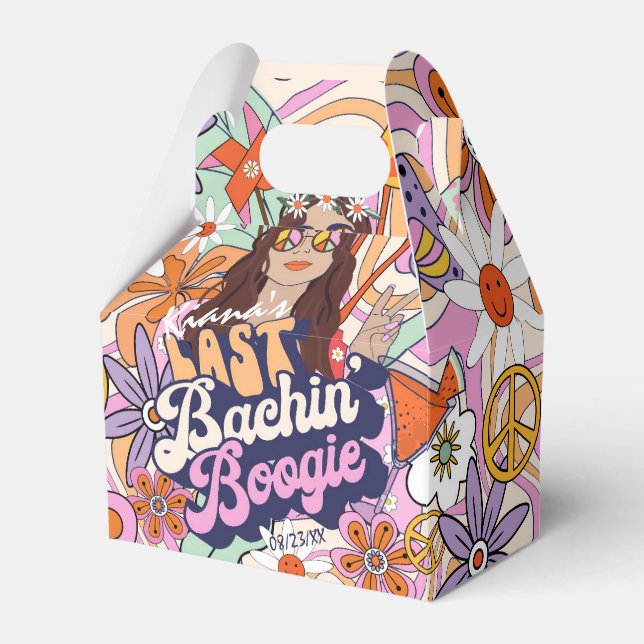 Groovy 70s Bachelorette Last Bachin' Boogie ID929  Favor Box (Front Side)