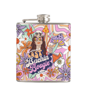 Groovy 70s Bachelorette Last Bachin' Boogie ID929 Hip Flask