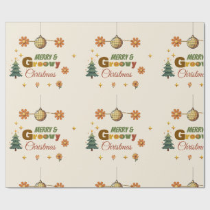 Groovy 70s Christmas Party  Wrapping Paper