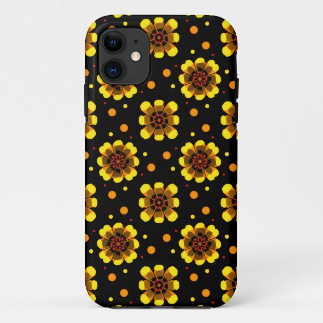 Groovy 70s Daisy Flower Power Pattern Case-Mate iPhone Case (Back)