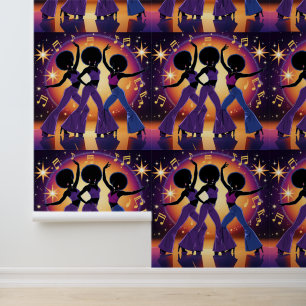 Groovy 70s Disco Dance Party Peel and Stick Wallpaper