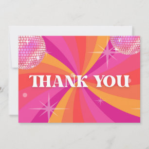 Groovy 70s Disco Party Thank You Card, SARA Card