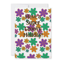 Groovy 70s Flower Inspired Holiday Card