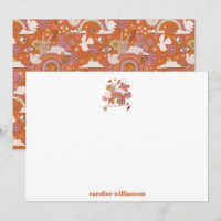 Groovy 70s Hippie Peace Orange Bat Mitzvah Custom