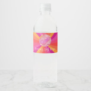 Groovy 70s Last Disco Bachelorette, SARA Water Bottle Label