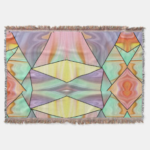 Groovy 70s Pink purple and teal Marble pattern Throw Blanket