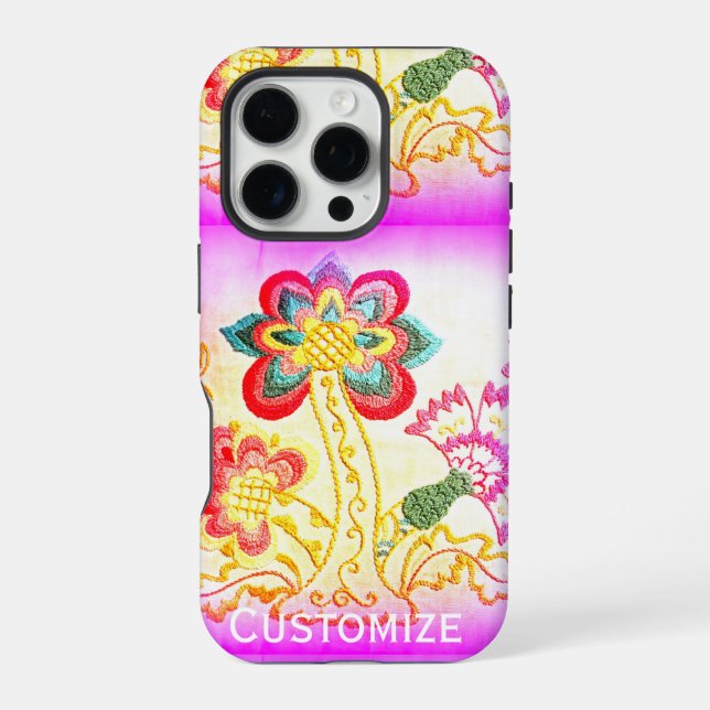 groovy 70's psychedelic palm tree iphone case (Back)