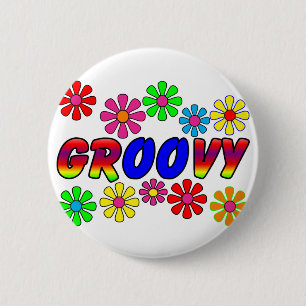 Groovy 70's Retro Flower Power Gifts 2 Inch Round Button
