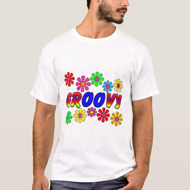 Groovy 70's Retro Flower Power Gifts T-Shirt (Front)