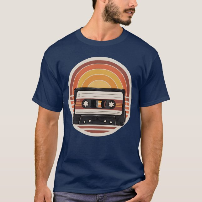 Groovy 70s Sunset Cassetteape Illustration gift T-Shirt (Front)