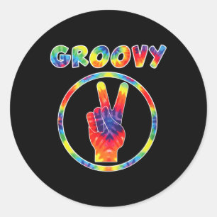 Groovy 70's Tie Dye - Vintage Tee For Retro Party  Classic Round Sticker