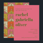 Groovy 70s Vintage Pink Green Floral Bat Mitzvah Invitation<br><div class="desc">Set the tone for a far-out celebration with this Retro-Inspired Bright Pink and Green Bat Mitzvah Invitation! Perfect for bringing bold 70s vibes to your special event, this invitation features groovy colours and a fun, vintage-inspired design that’s sure to get your guests excited. Whether your party is disco-themed, boho-chic, or...</div>